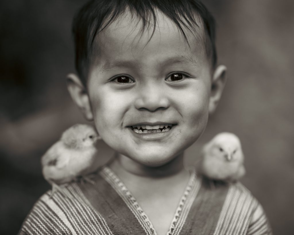 Black-and-white portrait photographed by Atit Siri